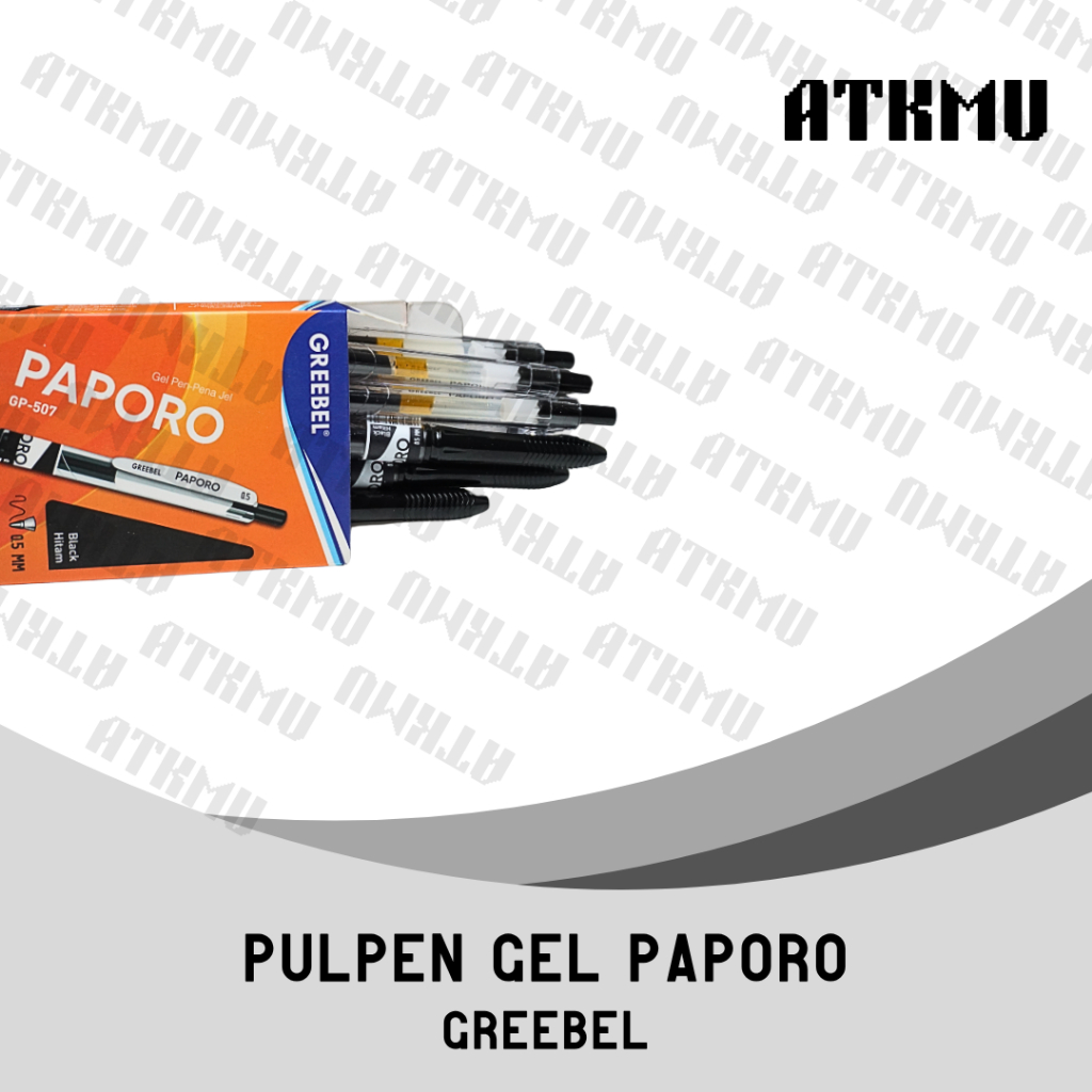 

Greebel Pulpen Gel Paporo 0.5mm GP-507 [Pack[ Isi 12 Pcs