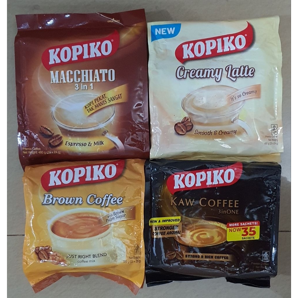 

KOPIKO Brown Coffe / Macchiato / Creamy Latte / Kaw 3in1 Coffe Malaysia Kopiko