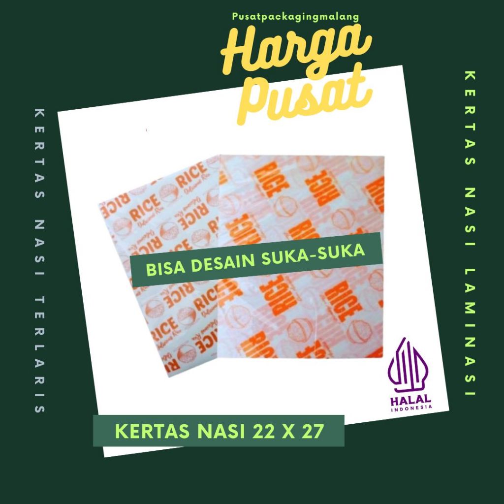 KERTAS NASI KFC 22x27 | Motif Logo | Foodgrade Paper | Paperwrap | Kertas Roti | Zigma Pack