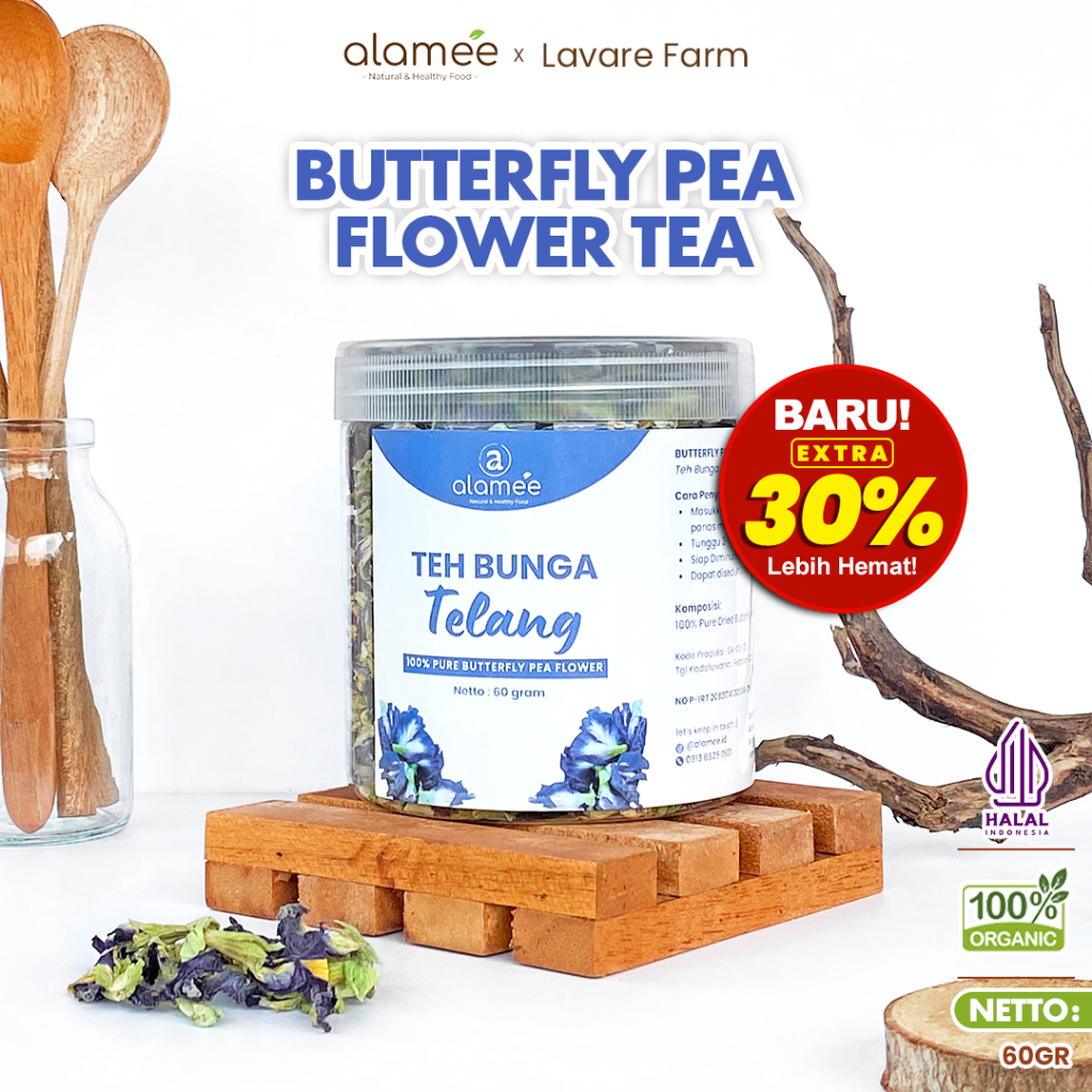 

ALAMEE Teh Bunga Telang Butterfly Pea Tea Kering Organik Herbal Dried Flower 60gr BUMA