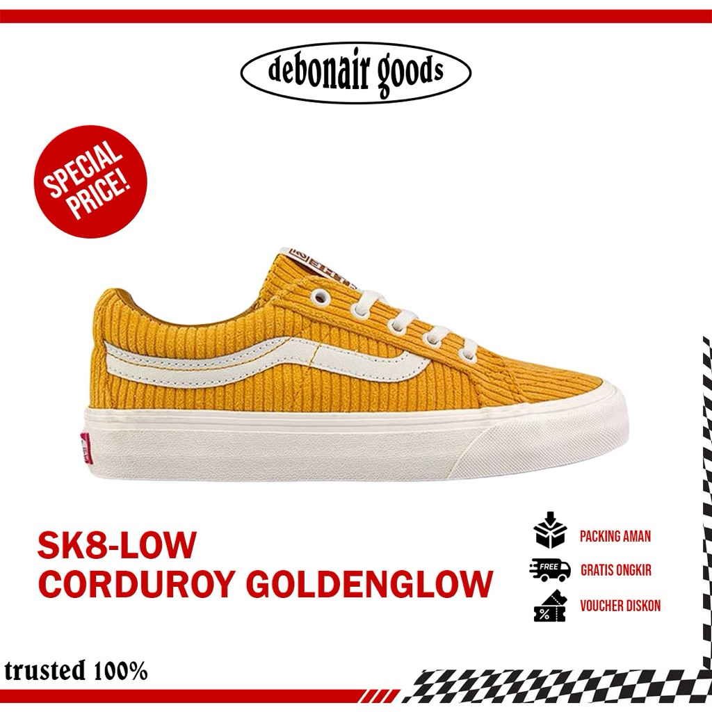 SEPATU V4NS SK8 LOW REISSUE SF GOLDEN GLOW MARSHMALLOW