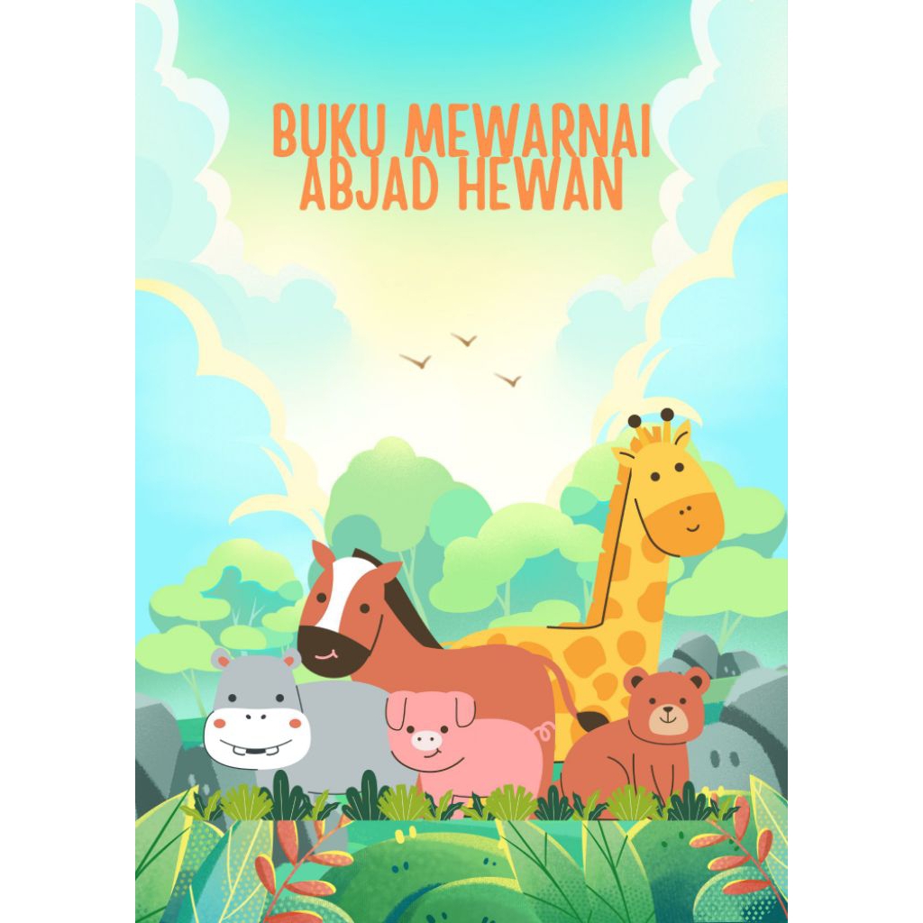 Buku mewarnai anak-anak abjad hewan (A-Z) (PDF)