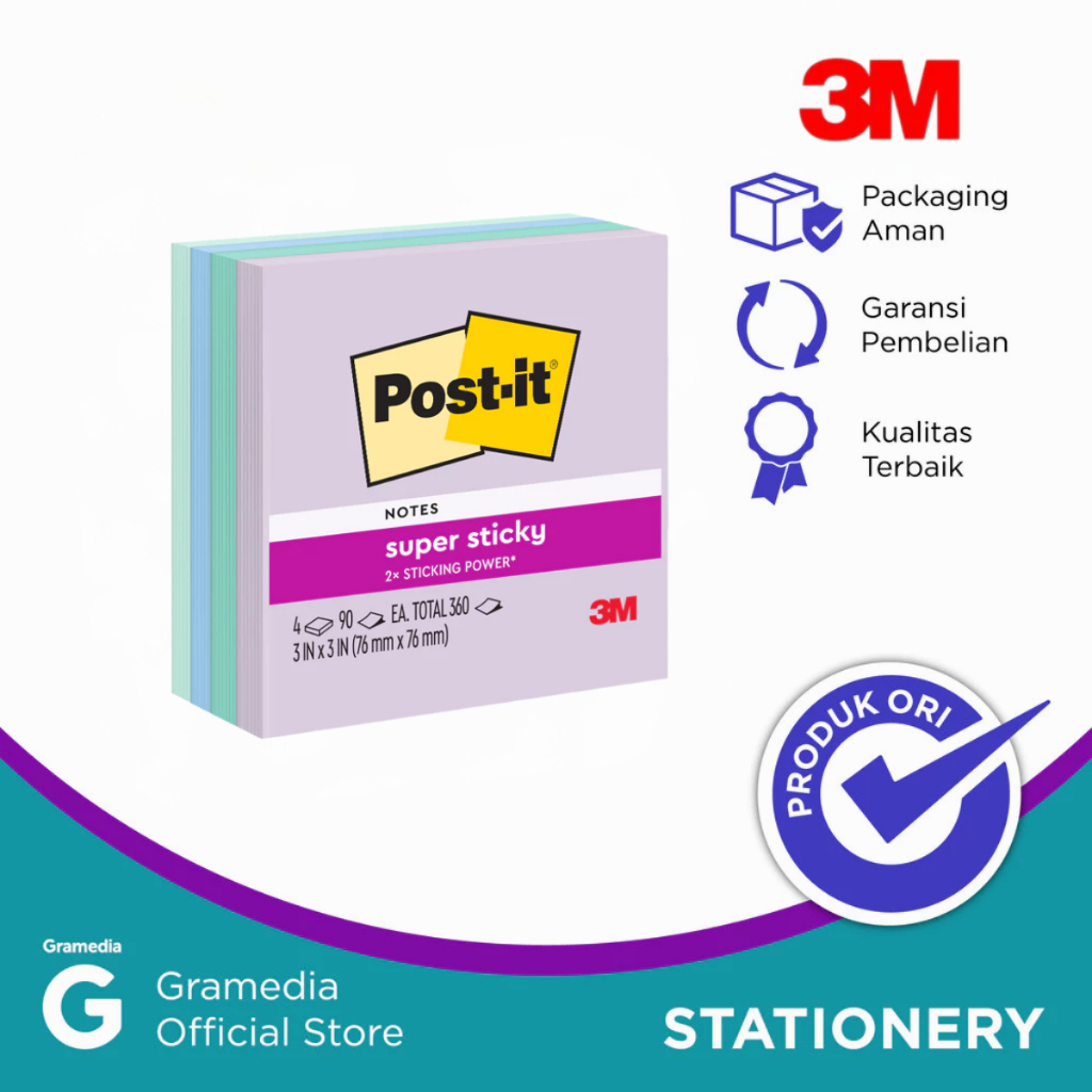 

Gramedia - STICKY NOTE 3M POST IT SUPER STICKY BLUE