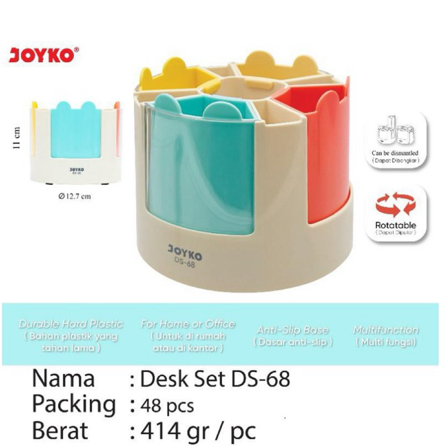 

DS68Tempat Pensil Putar Warna / Pen Holder Color / Pencil Desk Set Ds-68 Joyko