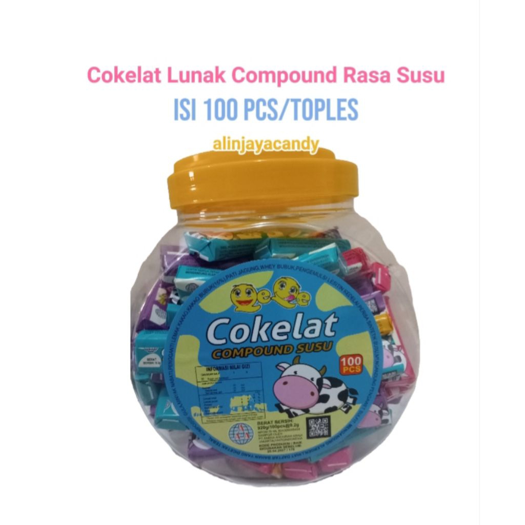

Cokelat Lunak Compound Varian Rasa Susu dan Cokelat isi 100 pcs/toples