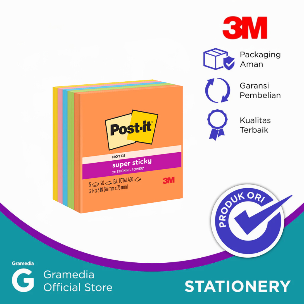 

Gramedia - STICKY NOTE 3M POST IT SERI 654 5AU