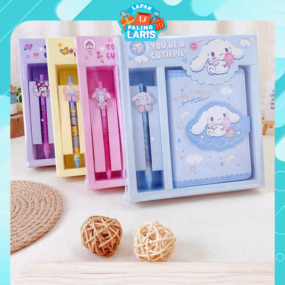 

LPL Paket Alat Tulis 2 IN 1 Set Stationery 2IN1 Karakter Kartun Alat Tulis Anak Sekolah Pulpen Notebook Magnet