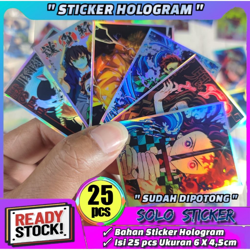 

Sticker Kimetsu No Yaiba Demon Slayer Hologram 25 pcs Sudah Dipotong