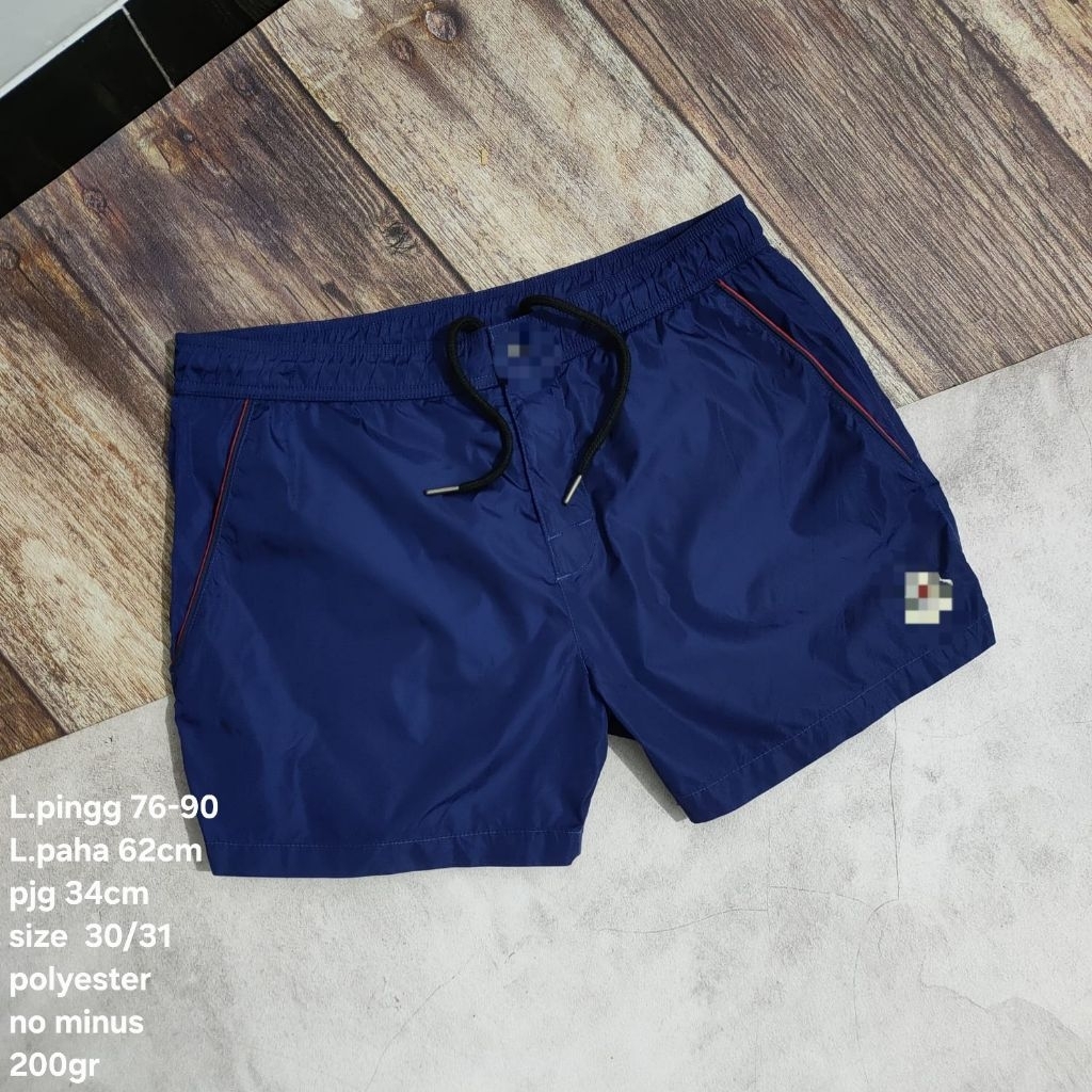 SP6 celana pendek sport monclr size 30 31 polyester pria cowok vintage short pants harian surf motif
