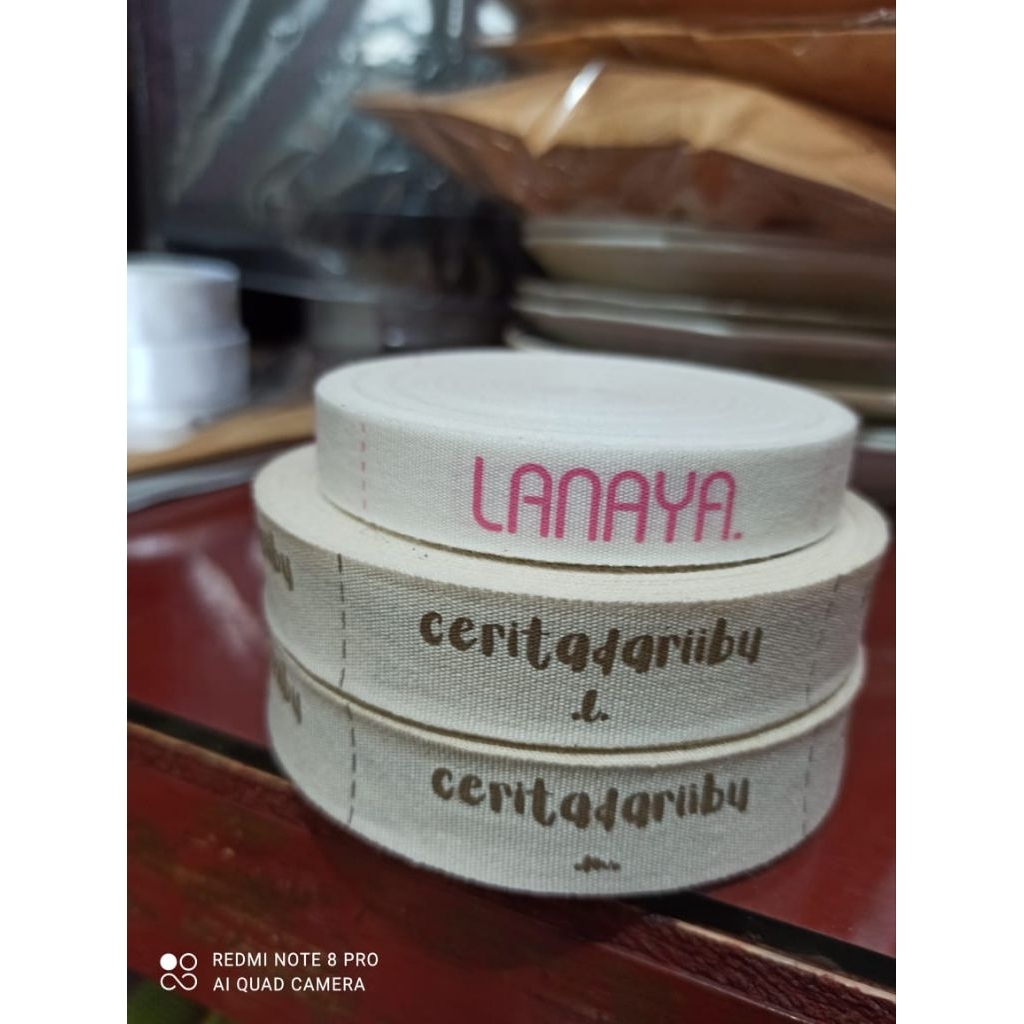 

Label hijab pita katun lebar 2cm murah