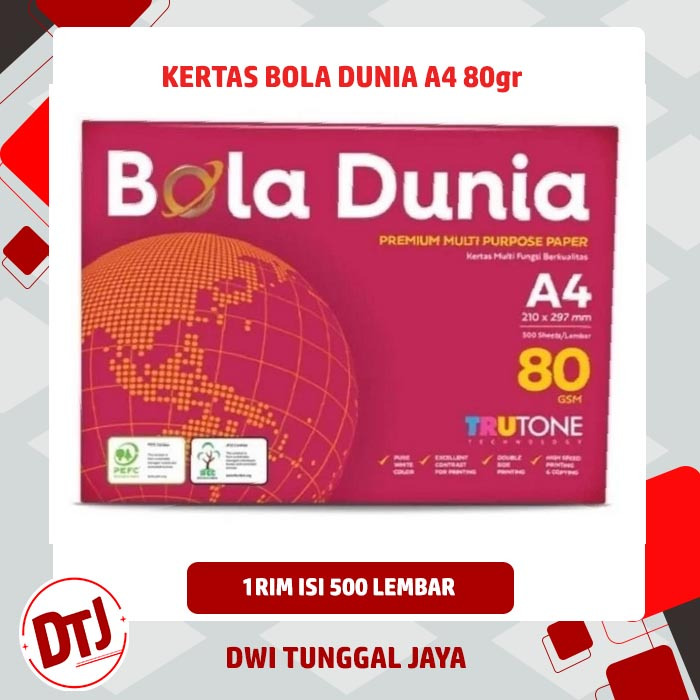 

Kertas Bola Dunia A4 80 gram