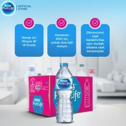 

AIR MINERAL NESTLE PURE LIFE 600ML ISI 24 PCS