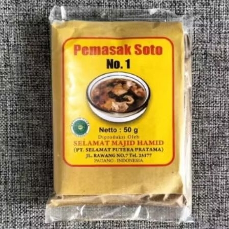 

BUMBU PEMASAK SOTO ASLI PADANG No.1(50gr) SELAMAT MAJID HAMID