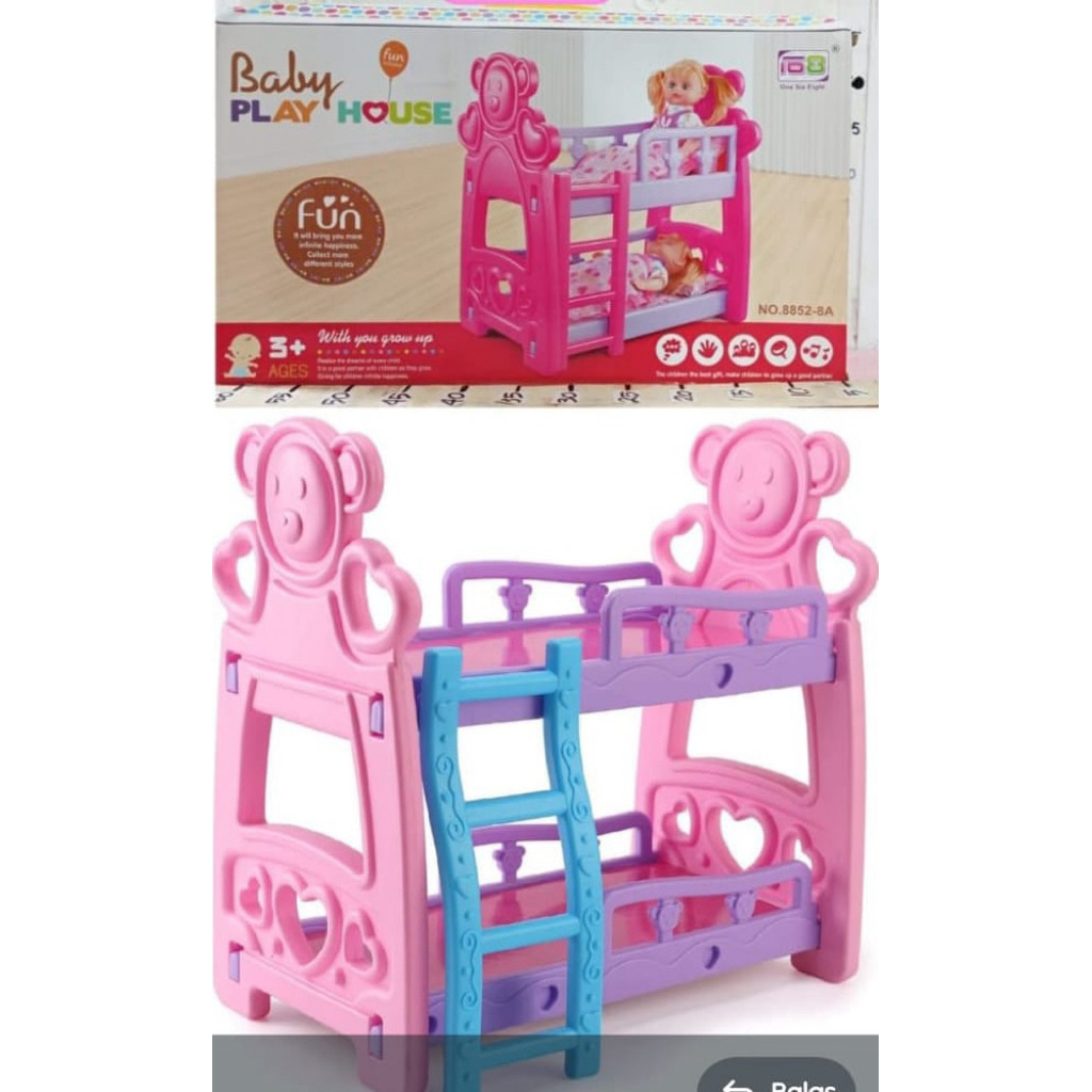 Ranjang Plastik Boneka Mainan Anak Kasur Tangga Tingkat Jumbo Susun