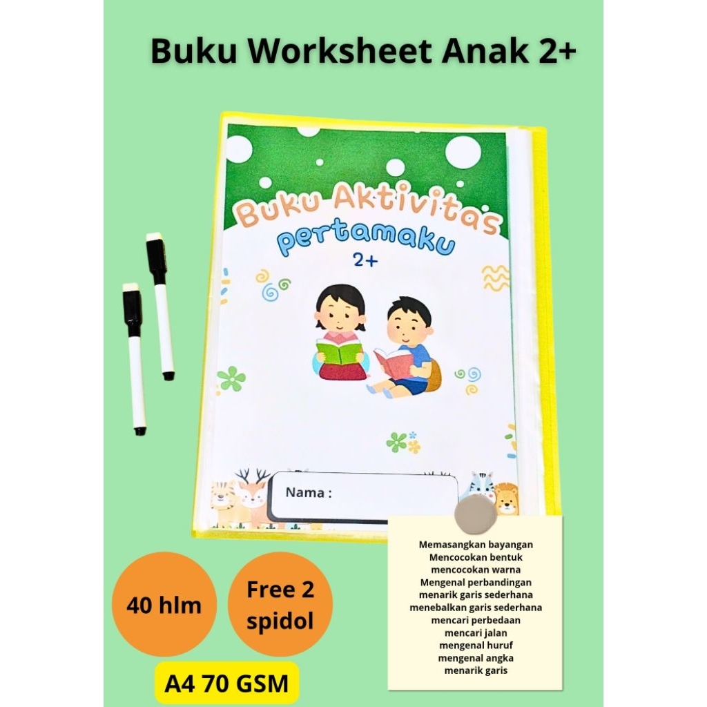 Buku Aktivitas Anak 2 tahun ( Worksheet Anak 2+)