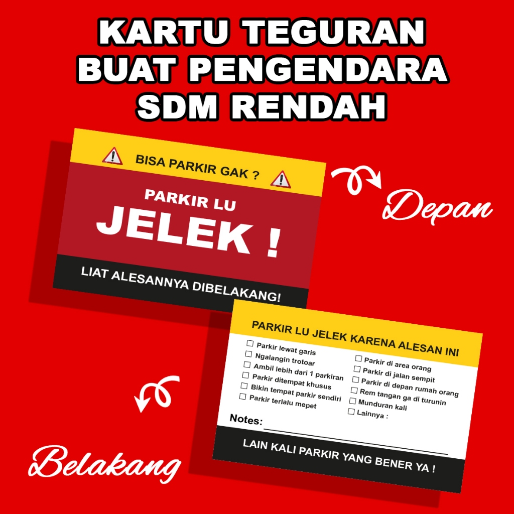 

KARTU UCAPAN PARKIR RUSUH ! BOLAK BALIK
