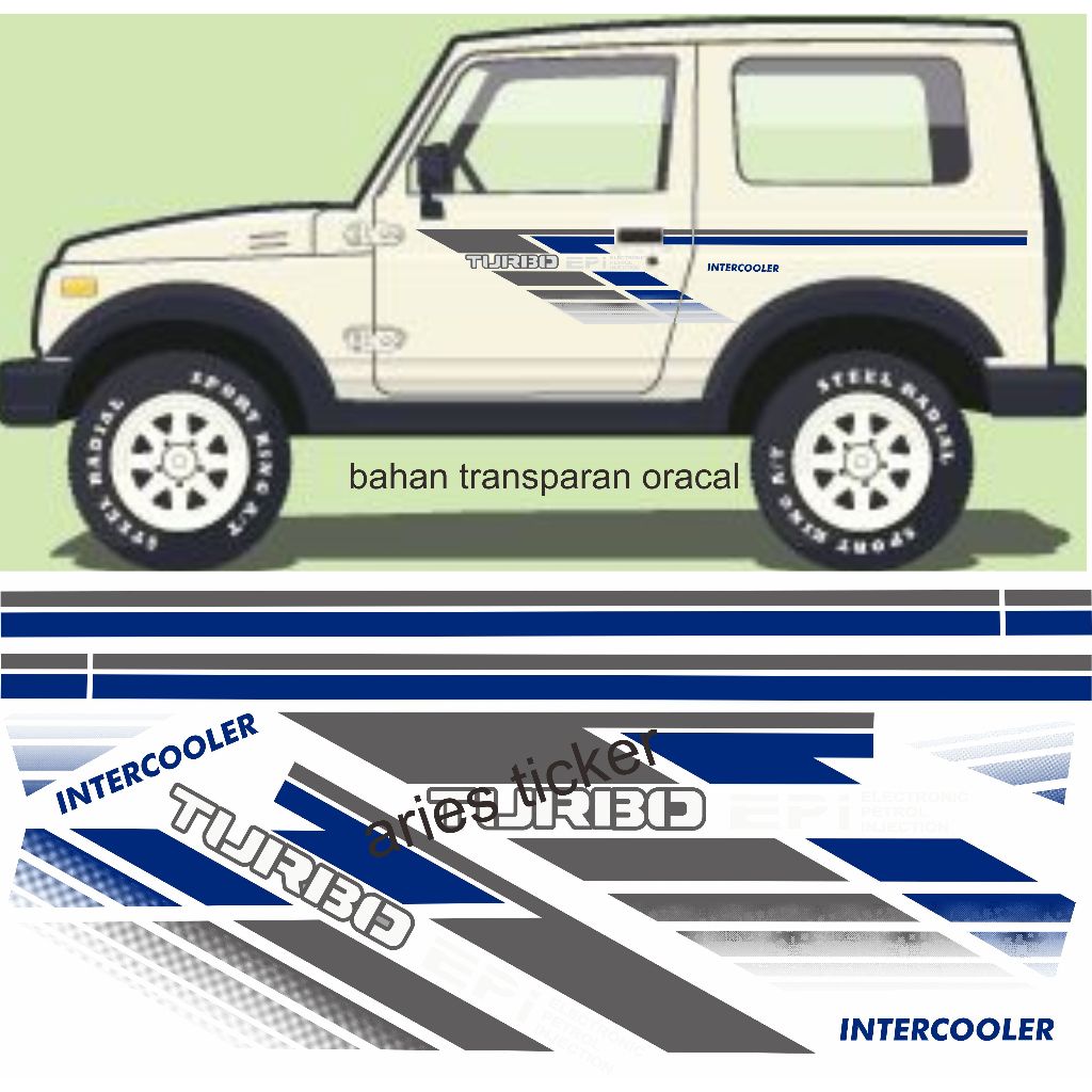STRIPING STIKER KATANA JIMNY JDM TRANSPARAN ORACAL