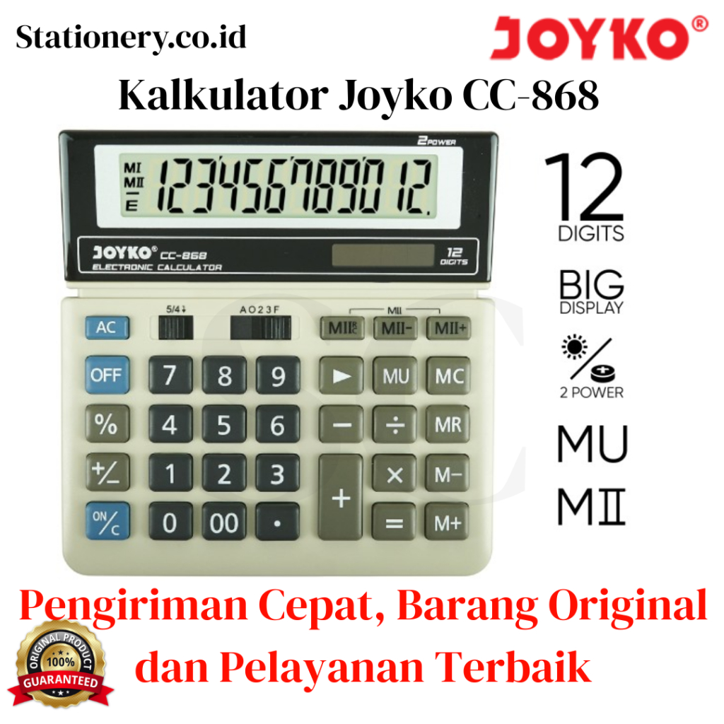 

Kalkulator Joyko CC 868 / Kalkulator Meja Joyko CC868 12 Digit / Calculator Dagang