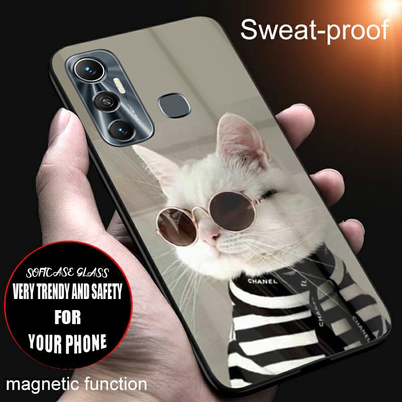 Softcase glass kaca terbaru GC10 For lnfinix Hot 11 Hot 11 Play Hot 12 hot 12 Play Hot 9 hot 9 Play 