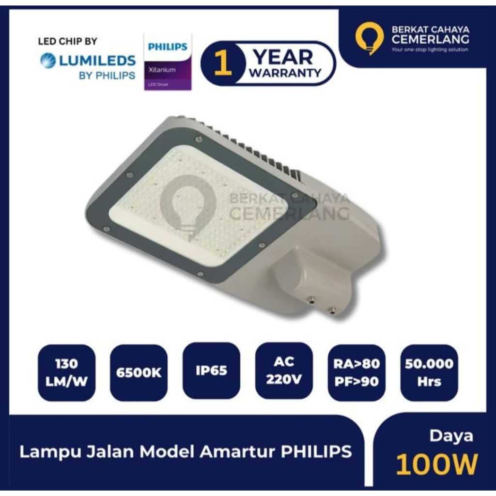 Lampu Jalan PJU LED 100W 150W 200W Model Body Armatur PHILIPS BRP371 / BRP372
