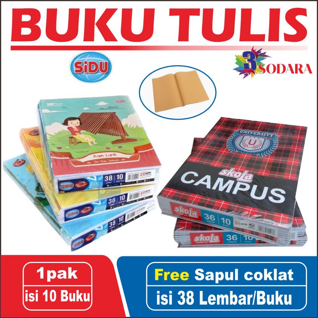 

BH01 BUKU TULIS PERLENGKAPAN SEKOLAH 1 PACK