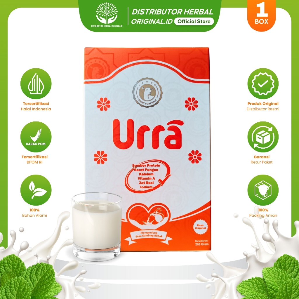

1 Box URRA Official Susu Kambing Saneen Penambah Berat Badan & Tinggi Badan Anak 100% Original Asli