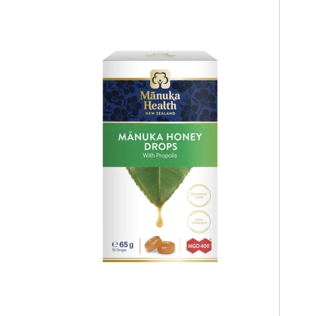 

Manuka Health MGO 400+ Manuka Honey Drops Propolis 65gr Permen Madu Manuka 1 box isi 15 butir yang dibungkus satuan