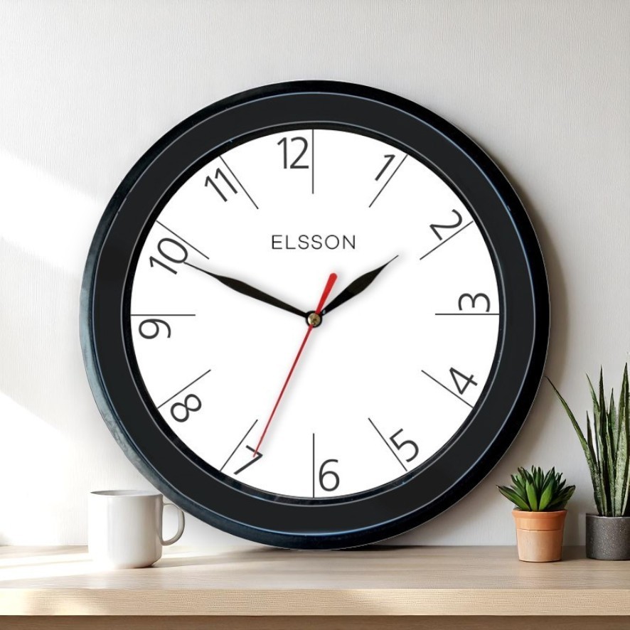 Jam Dinding Aesthetic Minimalis Polos Elsson Warna Putih