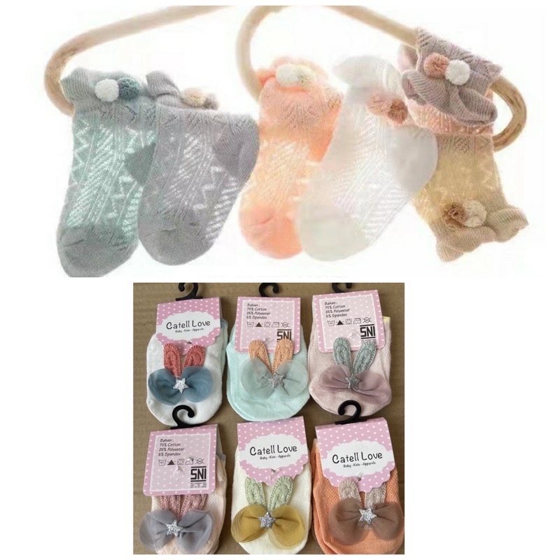 Catell Love Sock / Kaos Kaki RENDA  Renda / Newborn 0-3 bulan