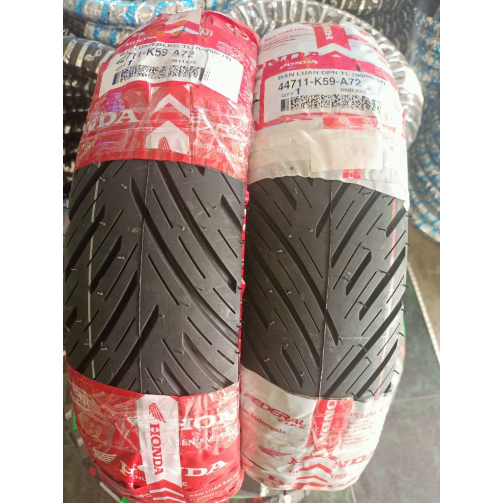 BAN TUBLES HONDA FEDERAL MATIC UK 90/80-14 & 100/80-14.  COCOK UNTUK SEPEDA MOTOR VARIO 110/125/150 