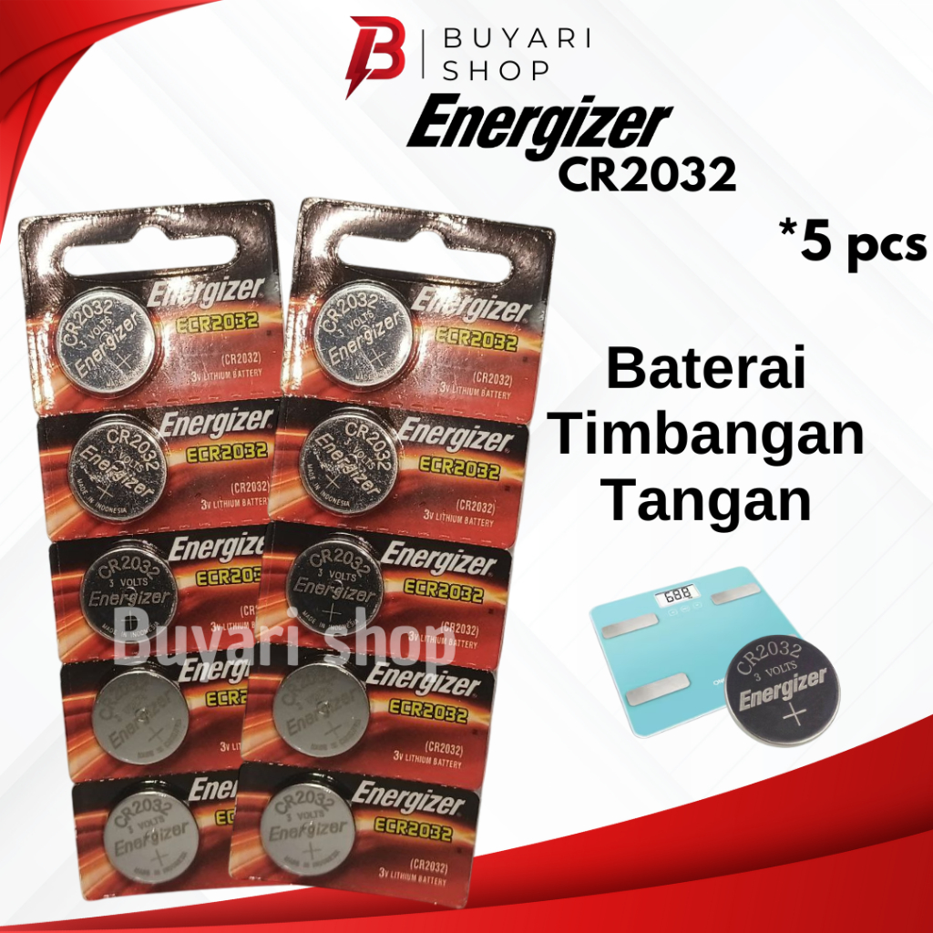 EKONOMIS Baterai Batre Batrai Batrei CMOS Energizer CR2032 Laptop PC Baterai Timbangan Digital badan