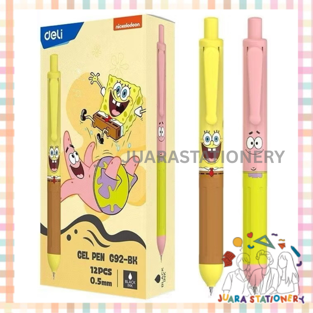 

(3137) JUARASTATIONERY Pulpen Gel Retractable Deli Spongebob EG92-BK / Pulpen Gel Pulpen Spongebob