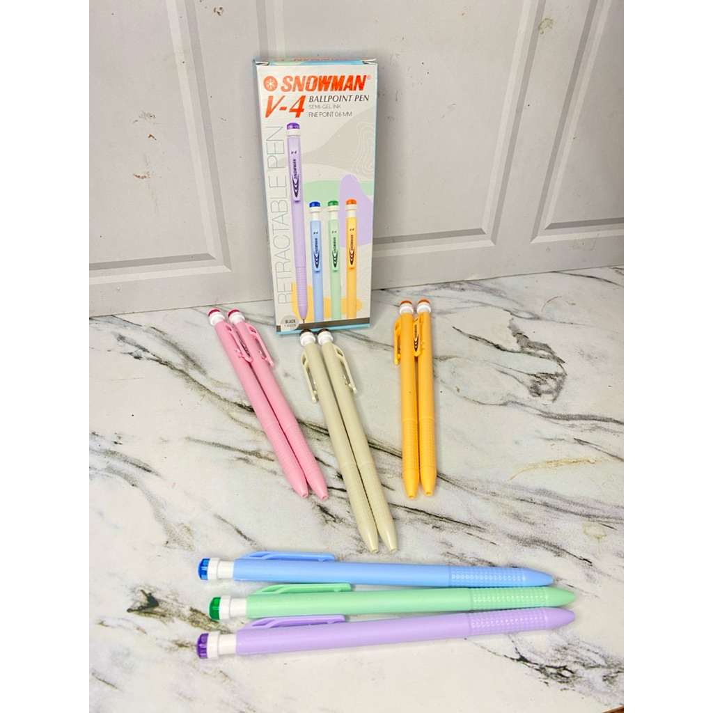 

Pulpen SNOWMAN1 pack V-4(semi gel INK) FINE POINT 0,6MM | PULPEN MURAH | Pulpen snowman murah