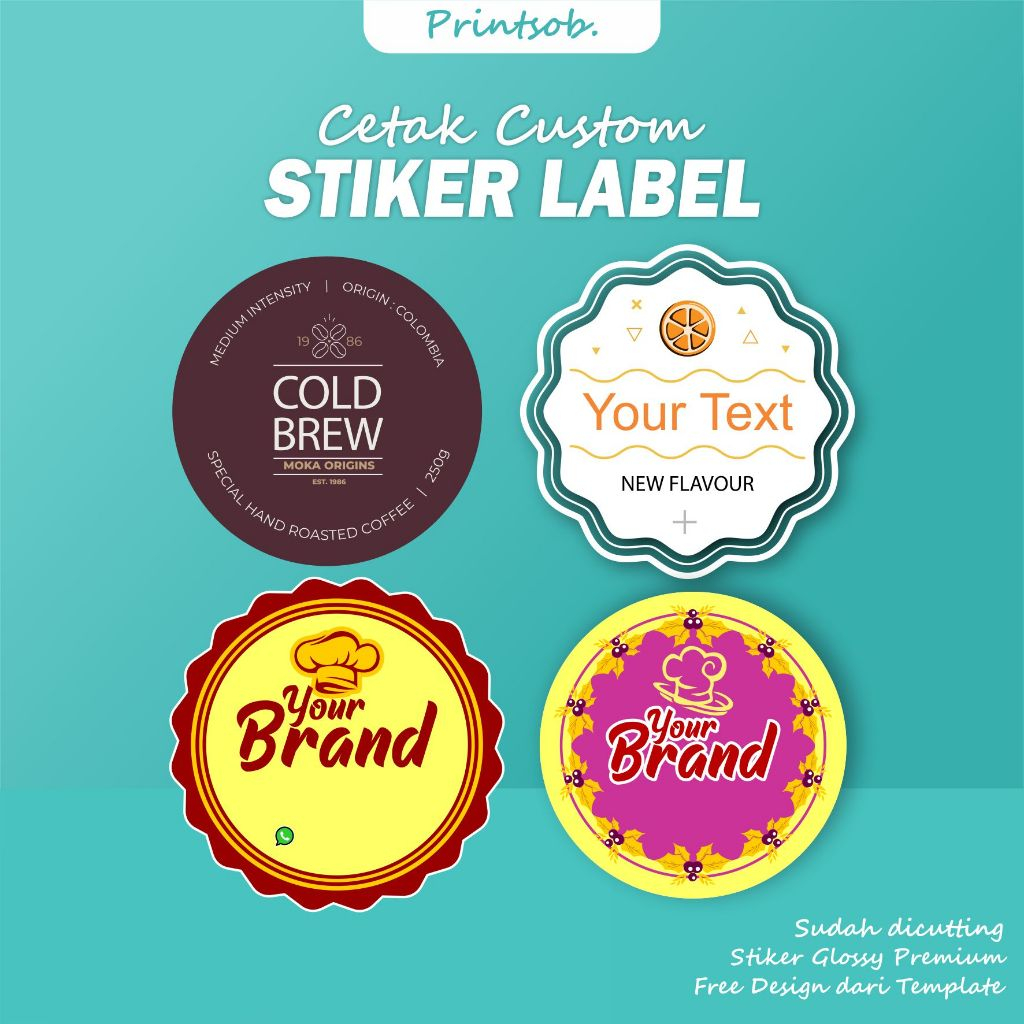 

Cetak stiker label bulat custom
