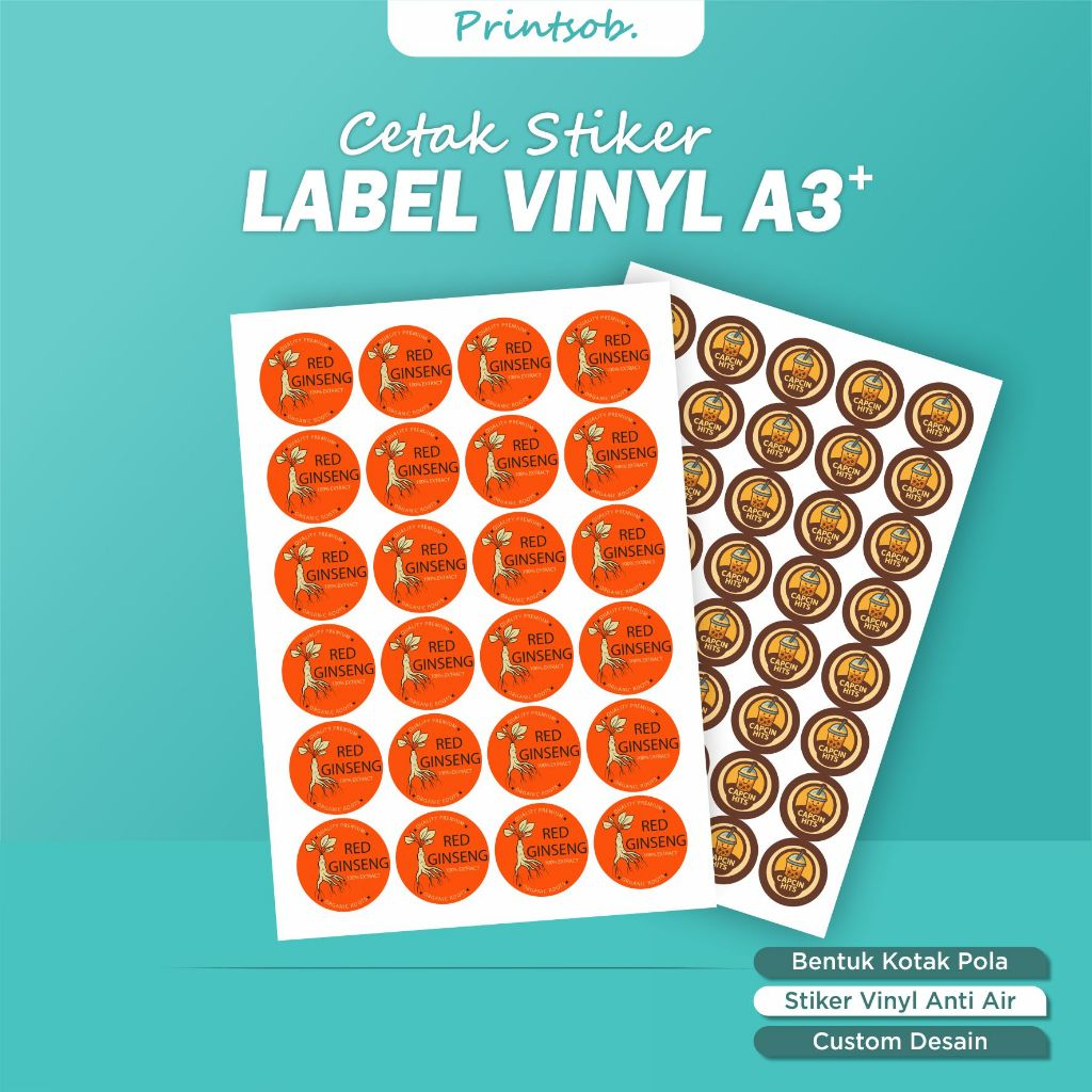 

Cetak stiker vinyl label produk custom