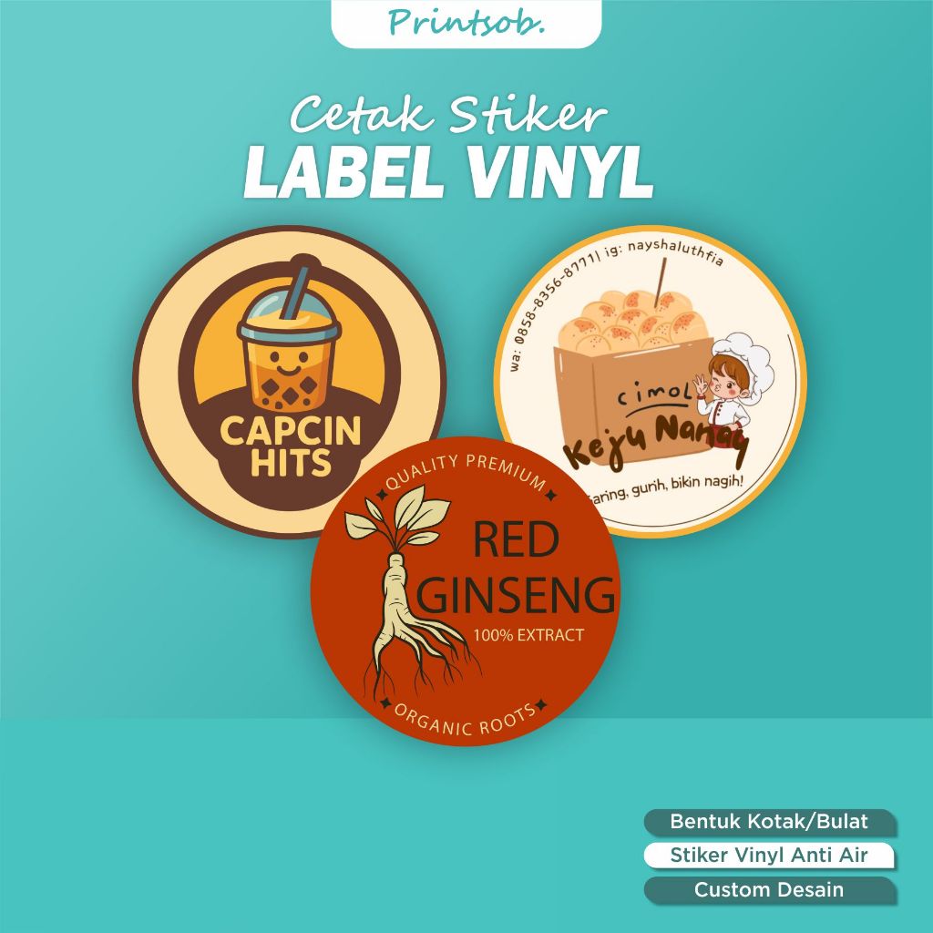 

Stiker label vinyl custom gambar