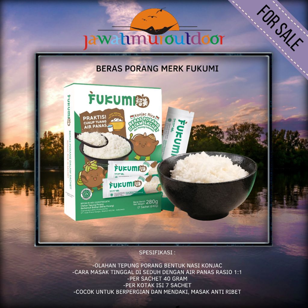

Beras Porang Nasi Instan Nasi Diet Merk Fukumi Per Sachet Per Kotak