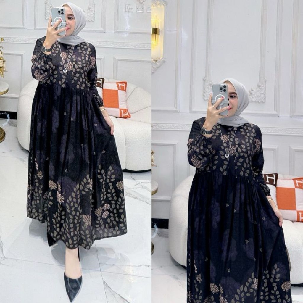 gamis midi rayon viscose
