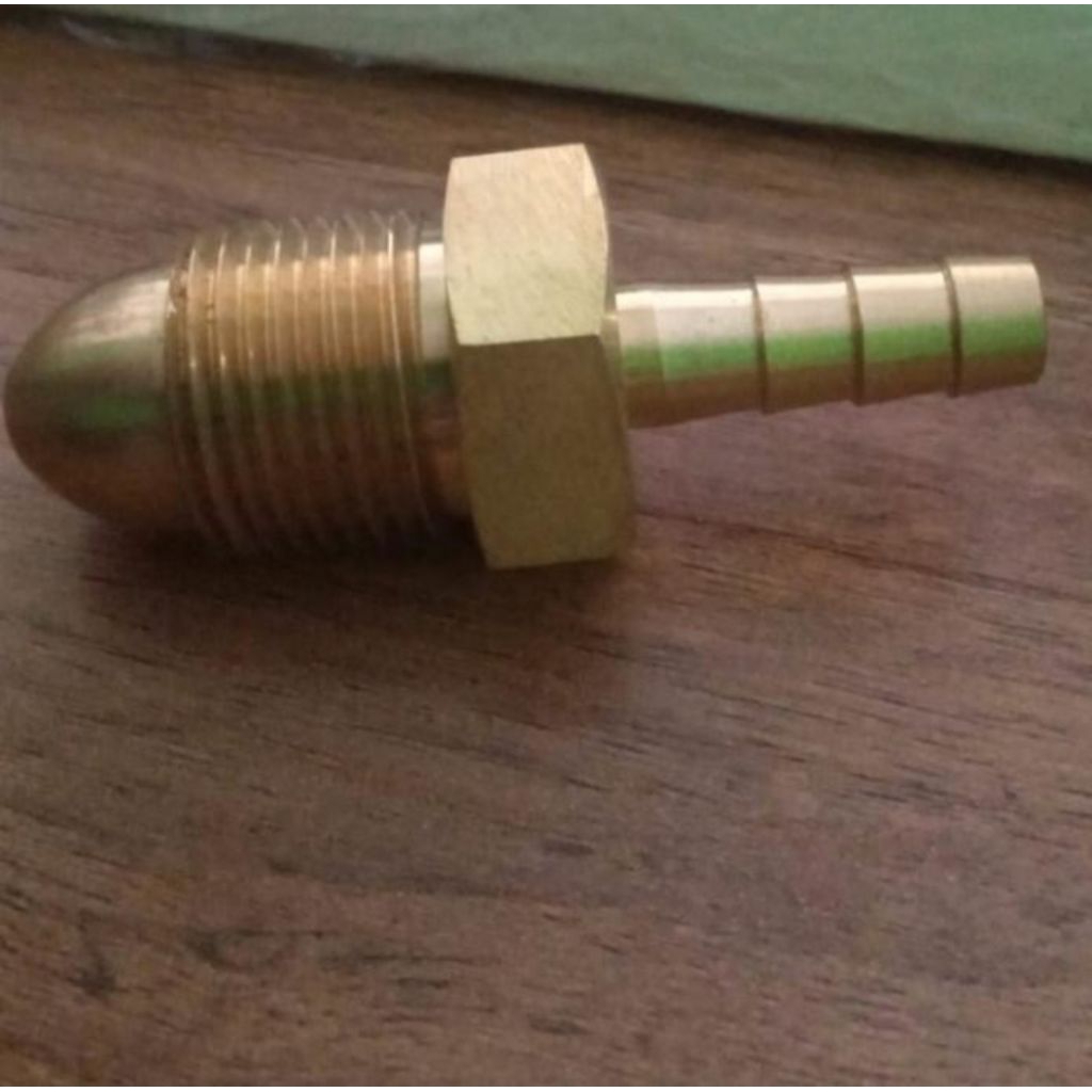 Nepel Kuningan Untuk Tabung gas oksigen Selang 1/4 inchi / Nepel Untuk Packing Ikan