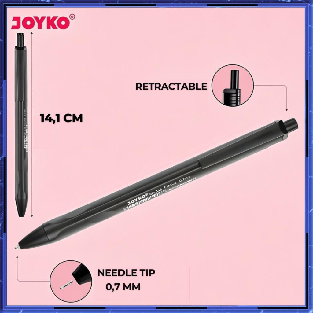 

Pulepn Joyko Vokus BP-338 Pulpen Joyko Clickker/ball pen/pena/pen klik / Pulpen murah, pulpen hitam