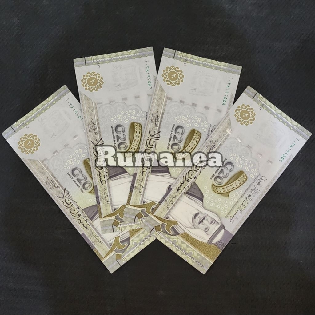 Riyal Arab Saudi Uang Asing Pecahan 20 Riyal