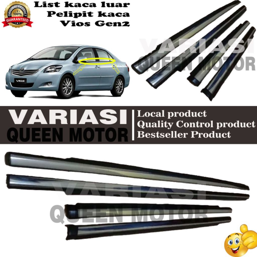 List kaca luar (pelipit kaca) weather strip Vios gen 2
