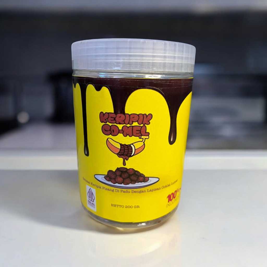 

Keripik Pisang Cokelat Meler Topless 200gr