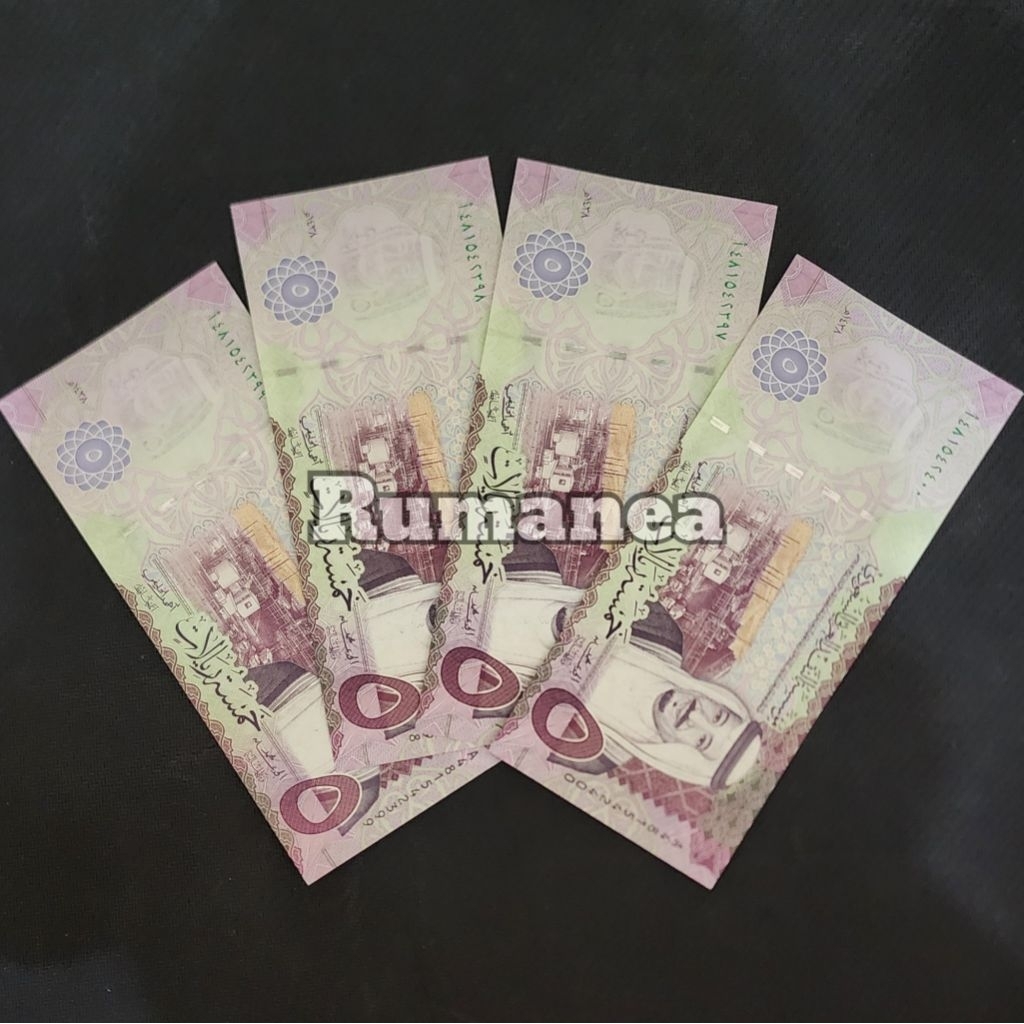 Riyal Arab Saudi Uang Asing Pecahan 5 Riyal Kertas