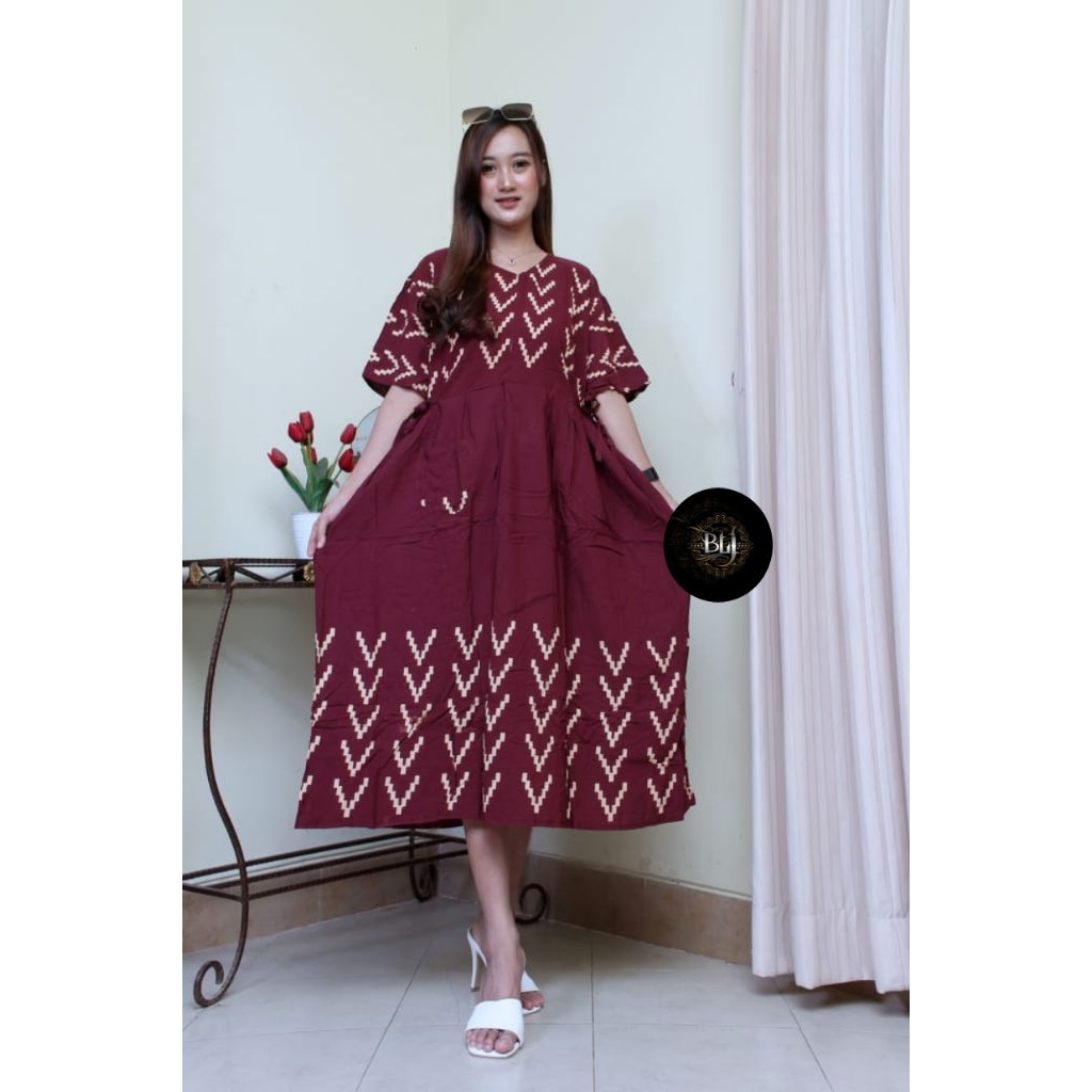 ADA JUMBO Daster Chibi Rayon Ld 120 Motif Zigzag Termurah