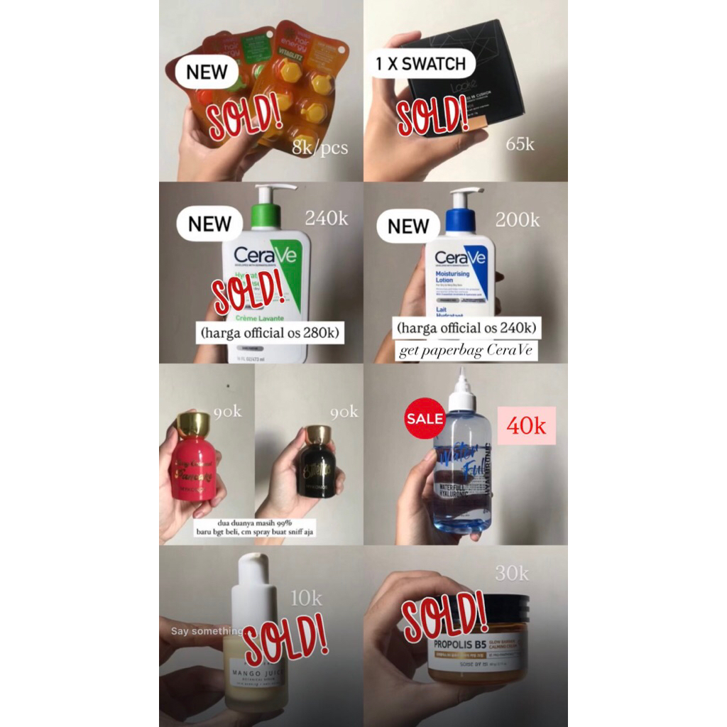 New & Preloved Skincare cerave jumiso, makeup dear me beauty pixy focallure, catokan seratin, perfum