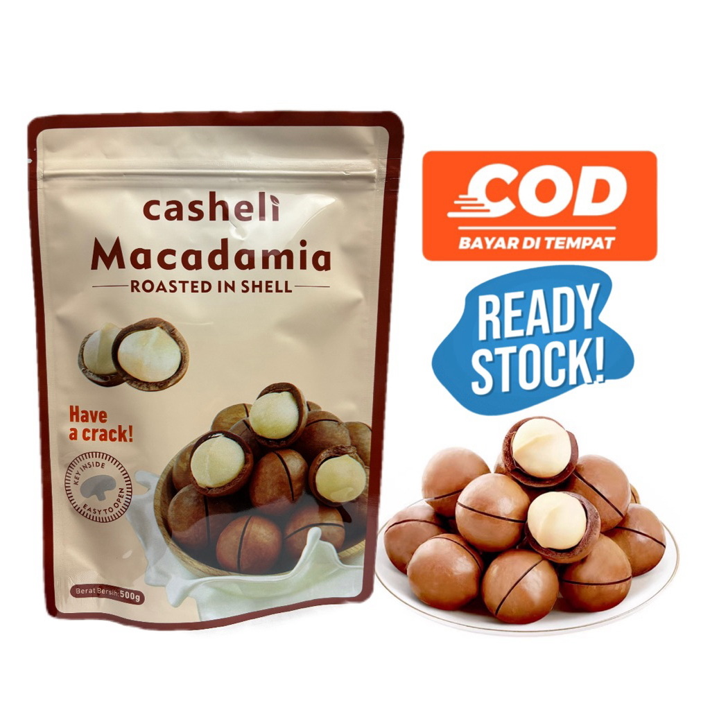 

NO_MORE casheli Roasted Macadamia Nuts Kacang Milky Flavor Camilan Rasa Susu Size Besar