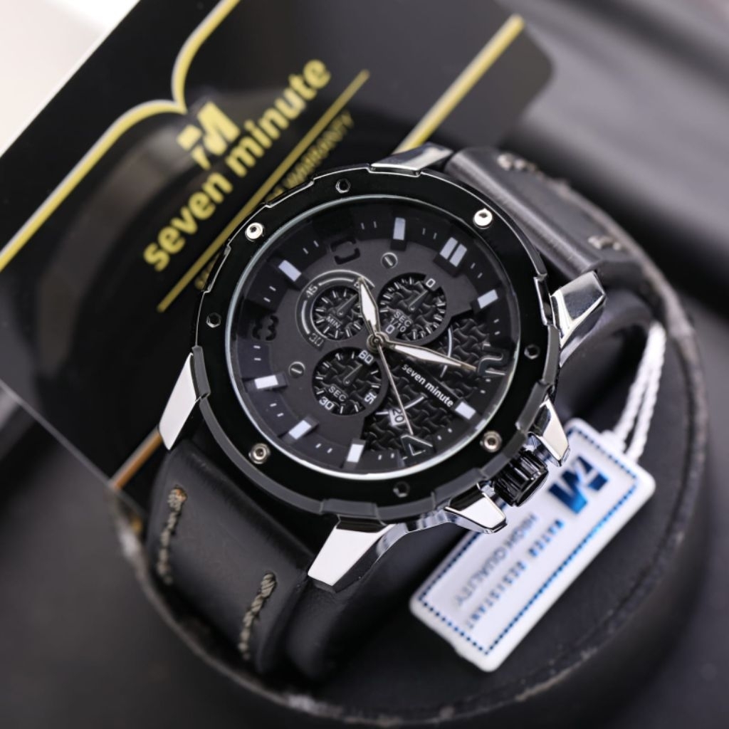 SEVEN MINUTE M729L KULIT JAM TANGAN PRIA ORIGINAL TANGGAL TAHAN AIR WATER RESISTANT