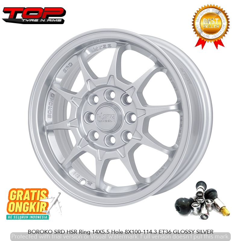 Velg Ori Hsr BOROKO SRD R14X55 DOBEL PCD 4X100-114.3 Untuk Brio Agya Xenia Avanza Velos Jazz