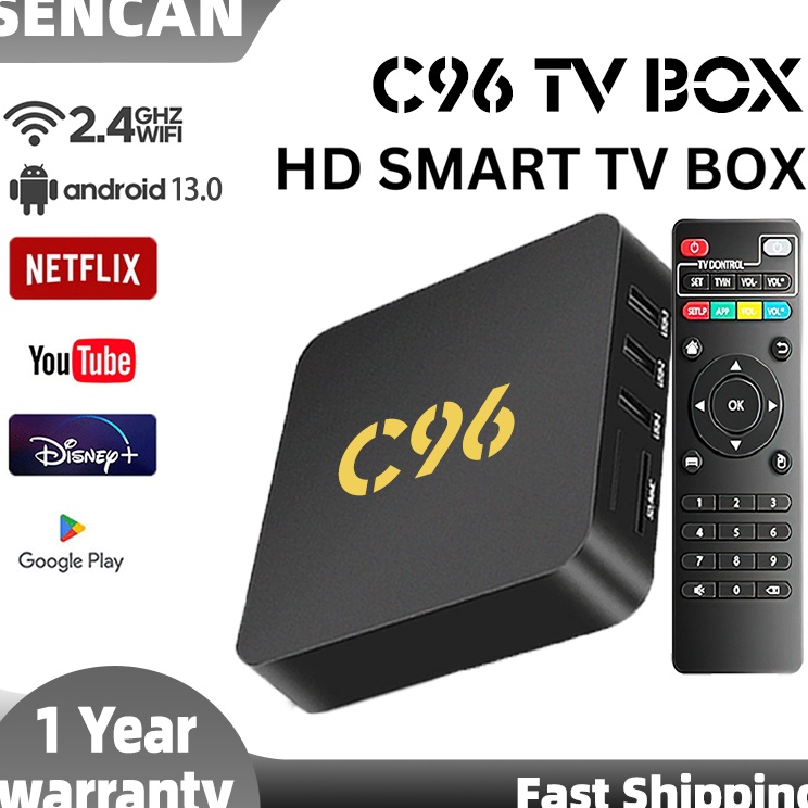 Bisa Cod Android Tv Box C96 5G tv box Android 13os RAM 16GB ROM 256GB STB 4K Smart Tv Box 24G WIFI Y